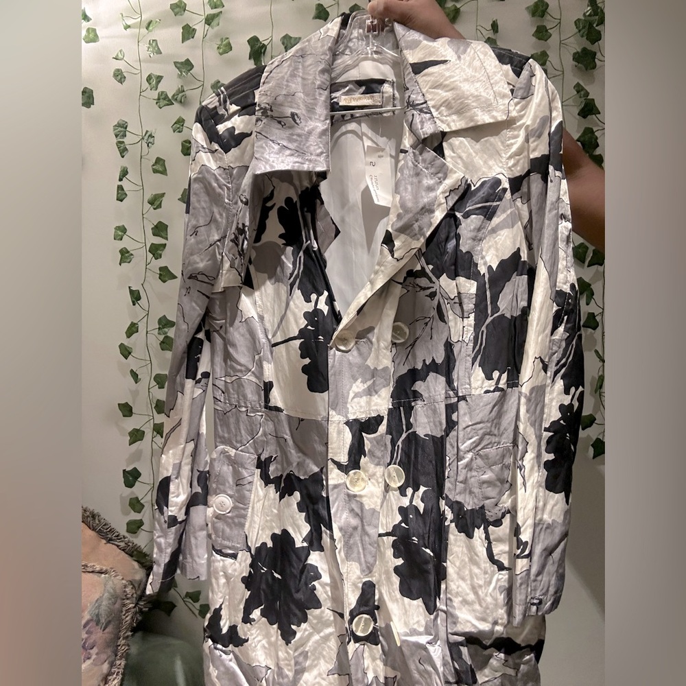 Floral trench coat